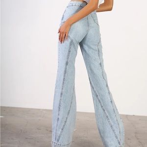 Revice denim blue Venus Flares/Comet, size 23, star stitched on back of jeans
